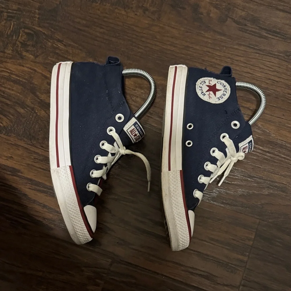 Converse Dark Blue MidTop Canvas Sneakers, Sz 5, Like New